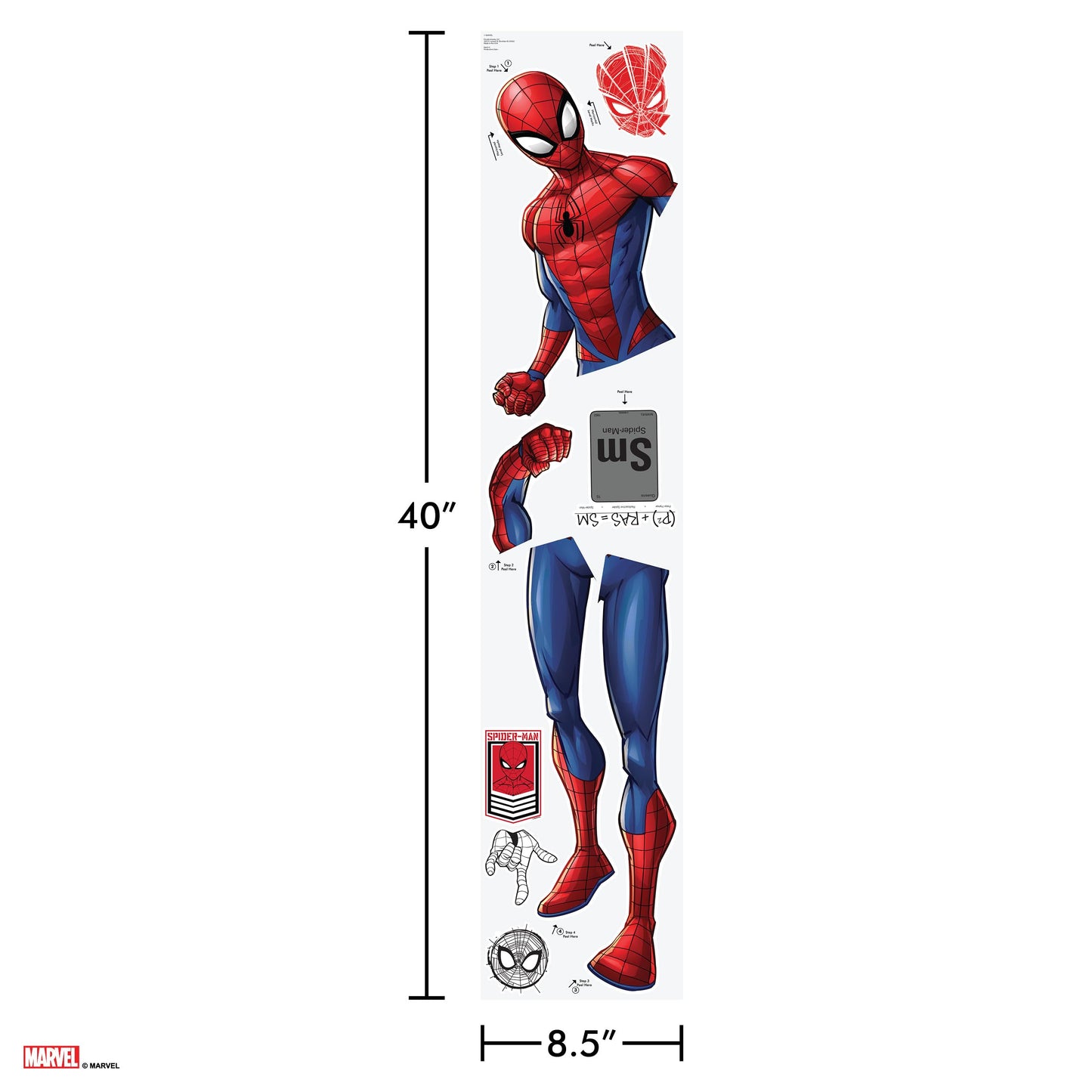 Marvel Spider-Man Wall Decal by Wall Palz, 25'' Vinyl Sticker with 3D Augmented Reality Interaction, Superhero Themed Room Decor for Boys