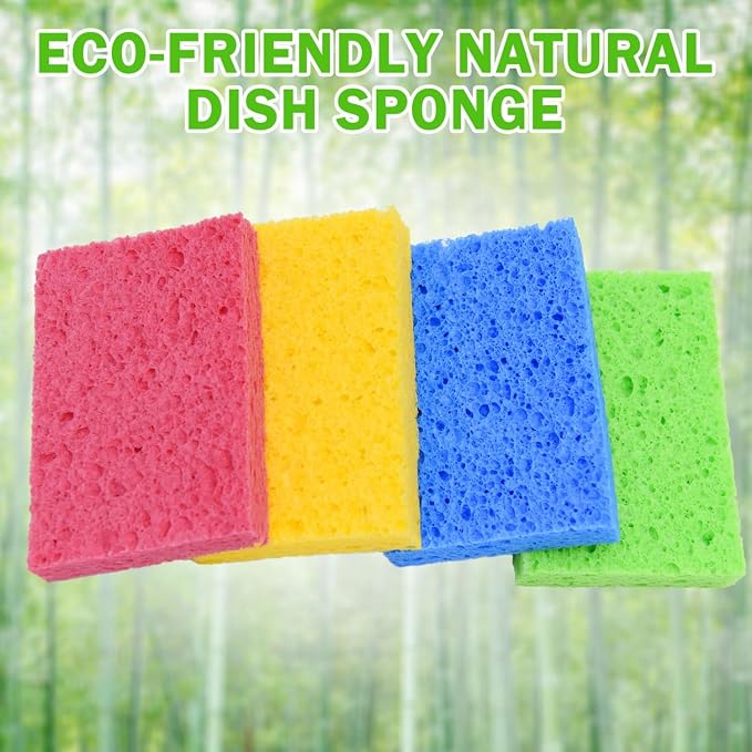 YoleShy Sponge Kitchen Natural Cellulose Sponges 10 Pack Compressed Sponges for Cleaning Reusable Dish Sponge Kitchen Non-Scratch DIY