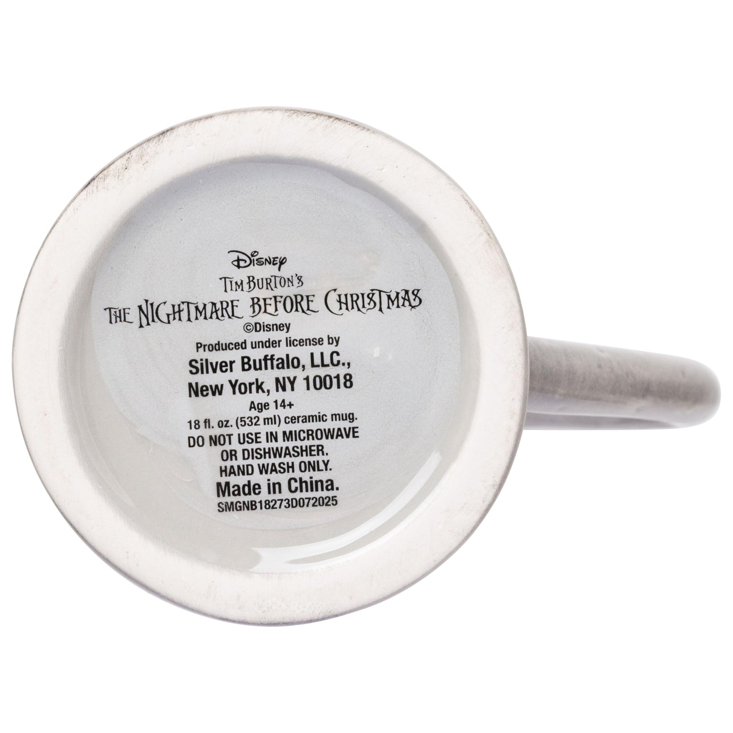 Silver Buffalo Disney Tim Burton Nightmare Before Christmas Tombstones Featuring Jack Skellington and Zero 3D Sculpted Ceramic Mug, 18 Ounces