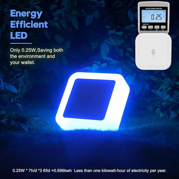 Sujeet Blue Night Light 4 Pack,Night Lights Plug into Wall 4-Pack, Nightlight Plug in Night Lights, Dusk to Dawn Night Lamp Led Night Light for Bedroom, Bathroom, Hallway