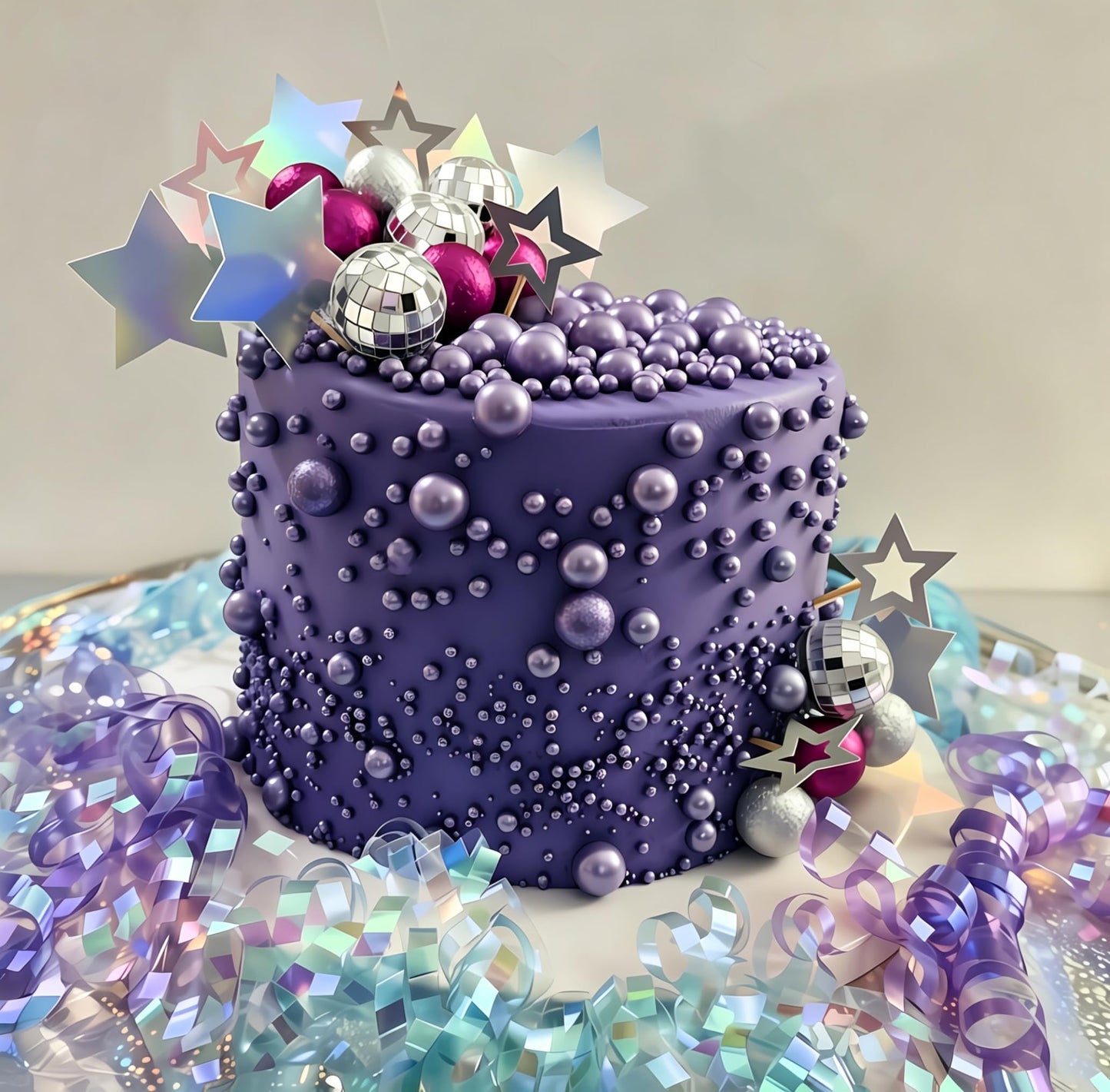 Purple Disco Ball Cake Topper Purple Cool Girl Birthday Party Decorations Dancing Queen Cake Topper 80s Cake Topper Singer Disco Bachelorette Party Supplies