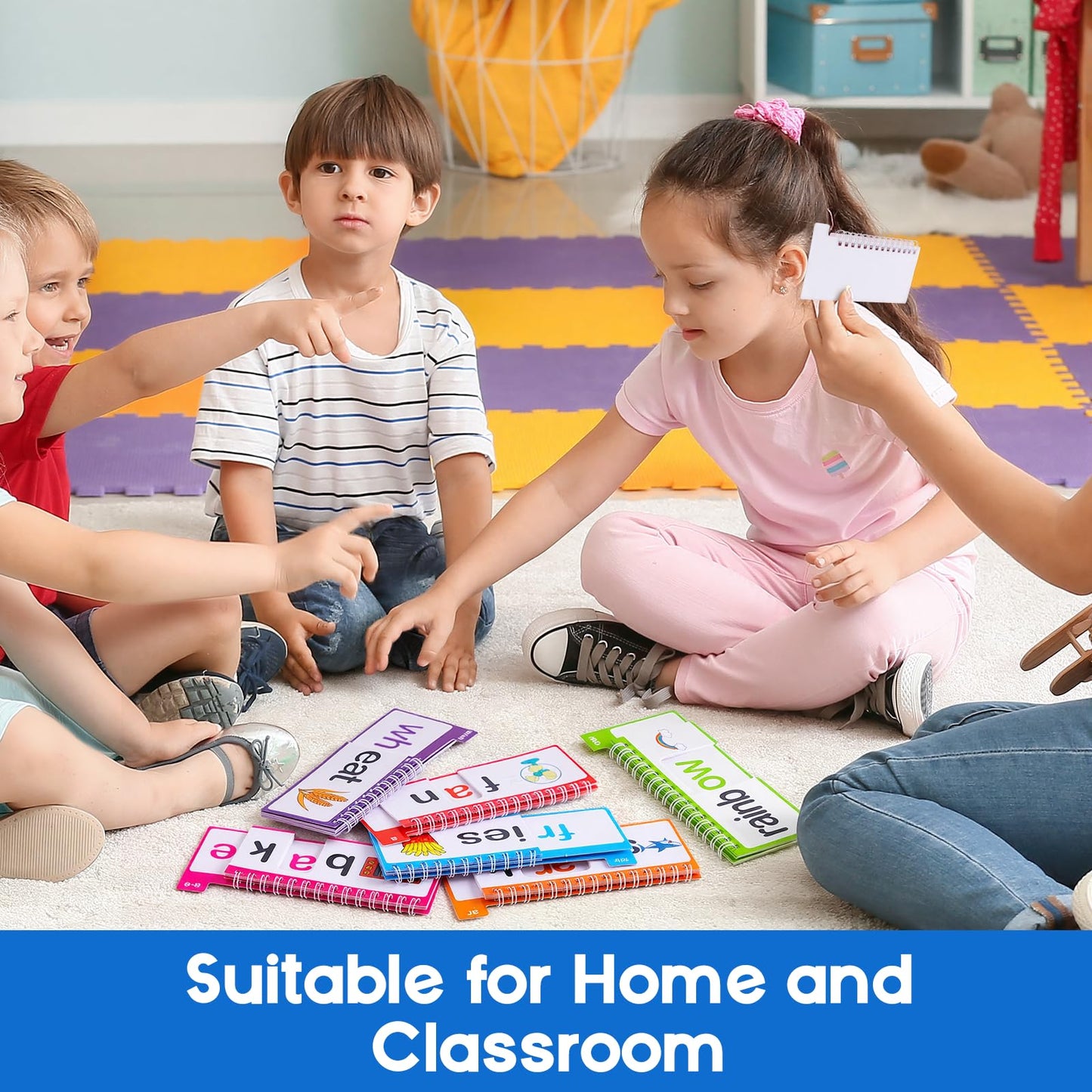 SkilLify Word Family Build Book, 40 Read and Rhyme Flip Books, Learn to Read Phonics Flash Cards, Sight Words Flash Cards Kindergarten Flip Books for Kids Homeschool Preschool Learning Activities