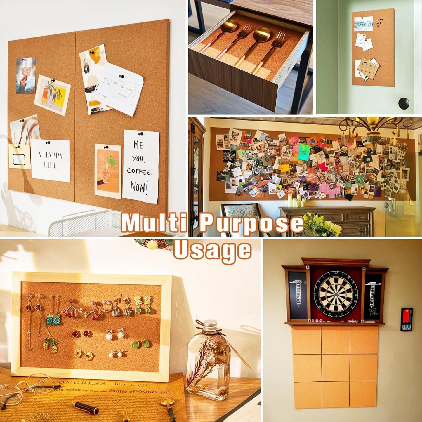 ZHIDIAN Cork Roll 12" x 48", 1/4" Thick Non-Adhesive Small Bulletin Board Frameless Corkboard Sheet for Wall Office 1' x 4' Roll of Cork for DIY Projects