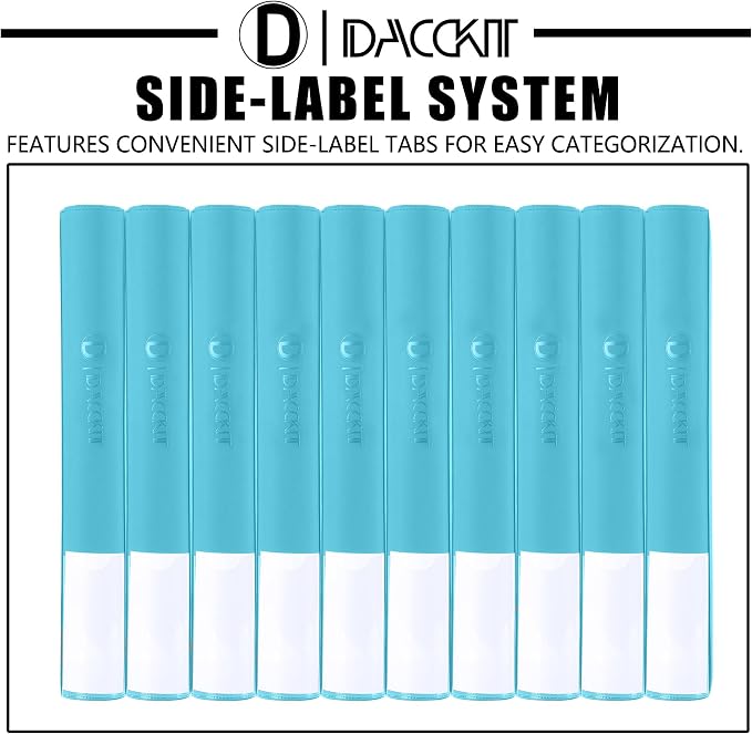 D DACCKIT Card Binder 16 Pocket - Fits 1024 Cards,4X4 Ringless Card Album with Sleeves for Trading Cards & Sports Cards(Model A,Classic Turquoise)