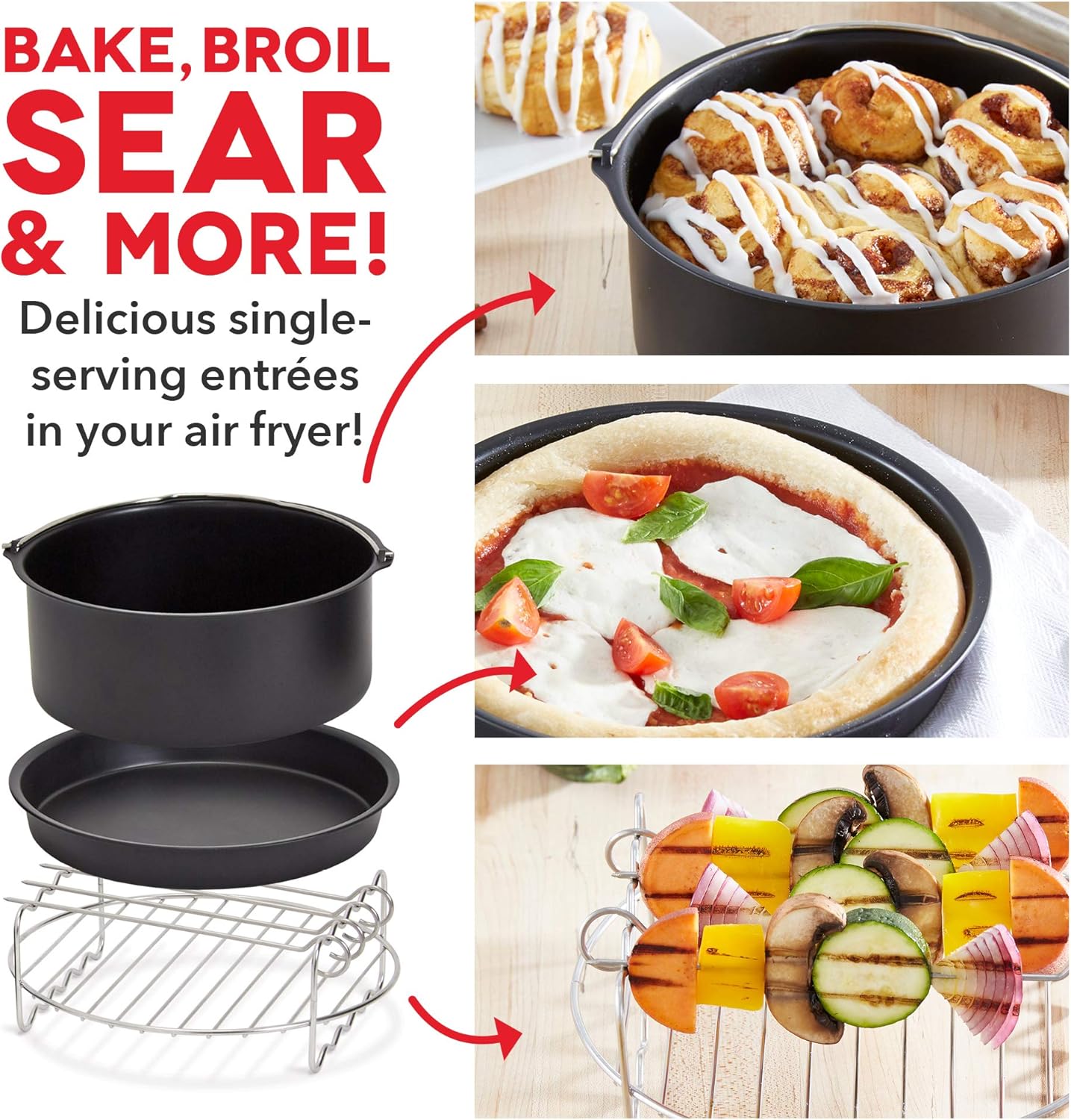 DASH DFAF450UP1 Air Fryer, Deluxe, Accessory Bundle
