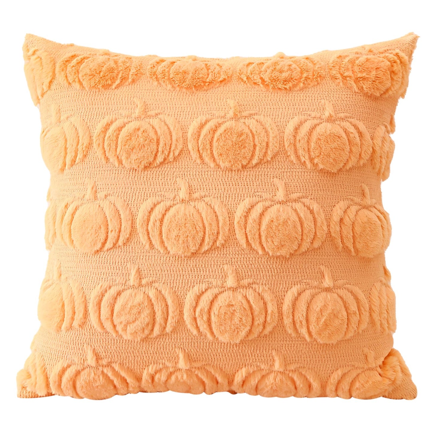 Artscope Fall Pillow Covers 18 x 18 Set of 2 Decorative Autumn Harvest Holiday Pumpkin Throw Pillow Cases Soft Plush Faux Fur Couch Cushion Case for Farmhouse Halloween Sofa Bed Room Decor-Light Gold