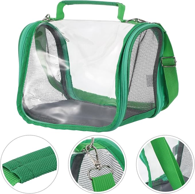 Toddmomy Portable Bird Travel Carrier Bag Lightweight Small Parrot Travel Cage Carrier for Outdoor Trips with Green Compact Design Suitable for Budgies and Small Birds