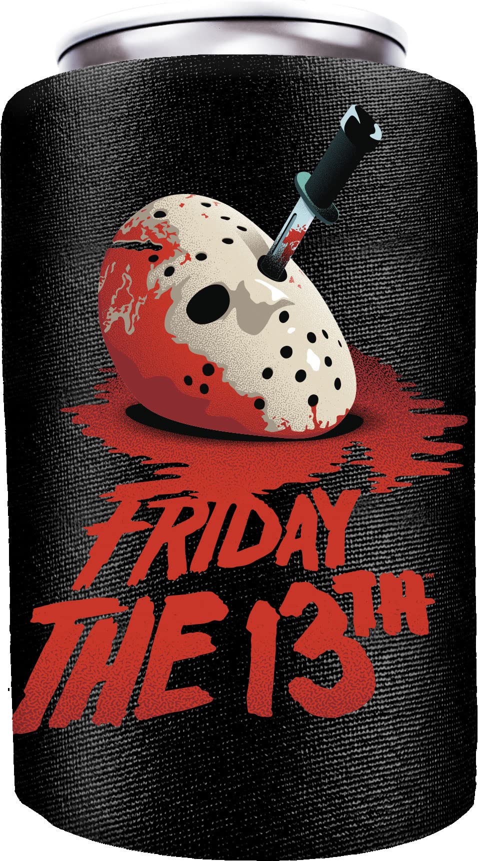 Spoontiques Friday The 13th Neoprene Can Cooler - Durable Insulated Neoprene Holder for Cans or Bottles - Metallic Finish with Glitter Accents - Perfect for Parties or Gifts