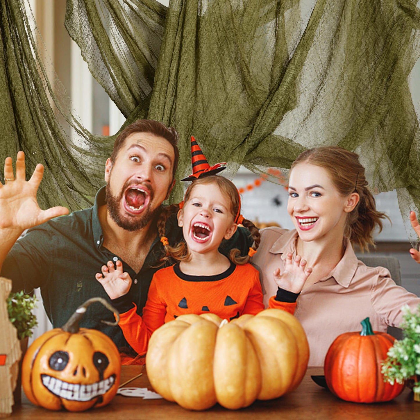 RunNico 400" x 71" Halloween Creepy Cloth - Halloween Spooky Fabric Cloth - Scary Gauze Blood Creepy Clothes for Haunted House Halloweens Party Yard Wall Doorway Outdoors Decoration