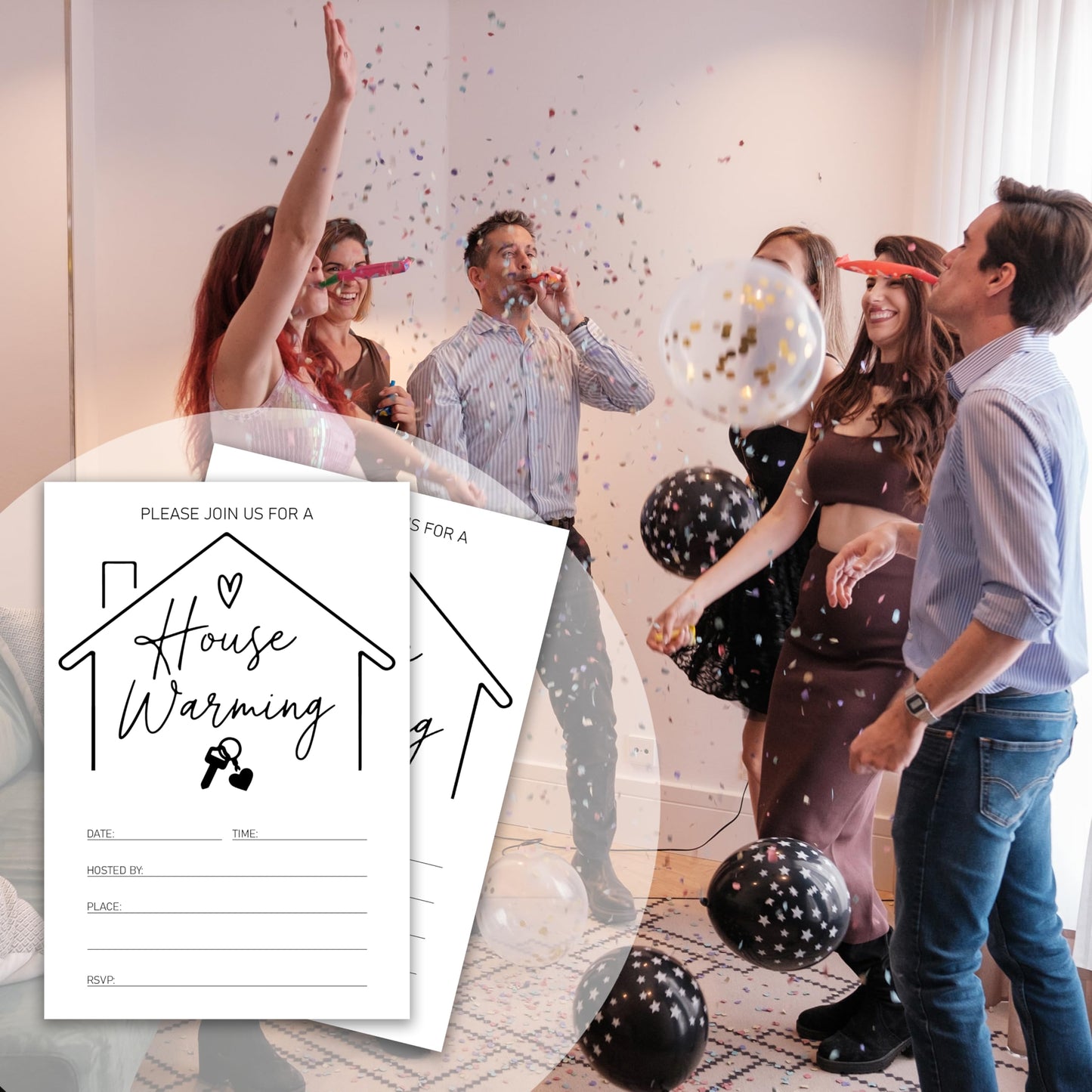 XZMBQ Housewarming Party Invitations - 20 Invitation Cards 4”x6” with 20 Envelopes - Invitations for Housewarming Party Invites.(134)