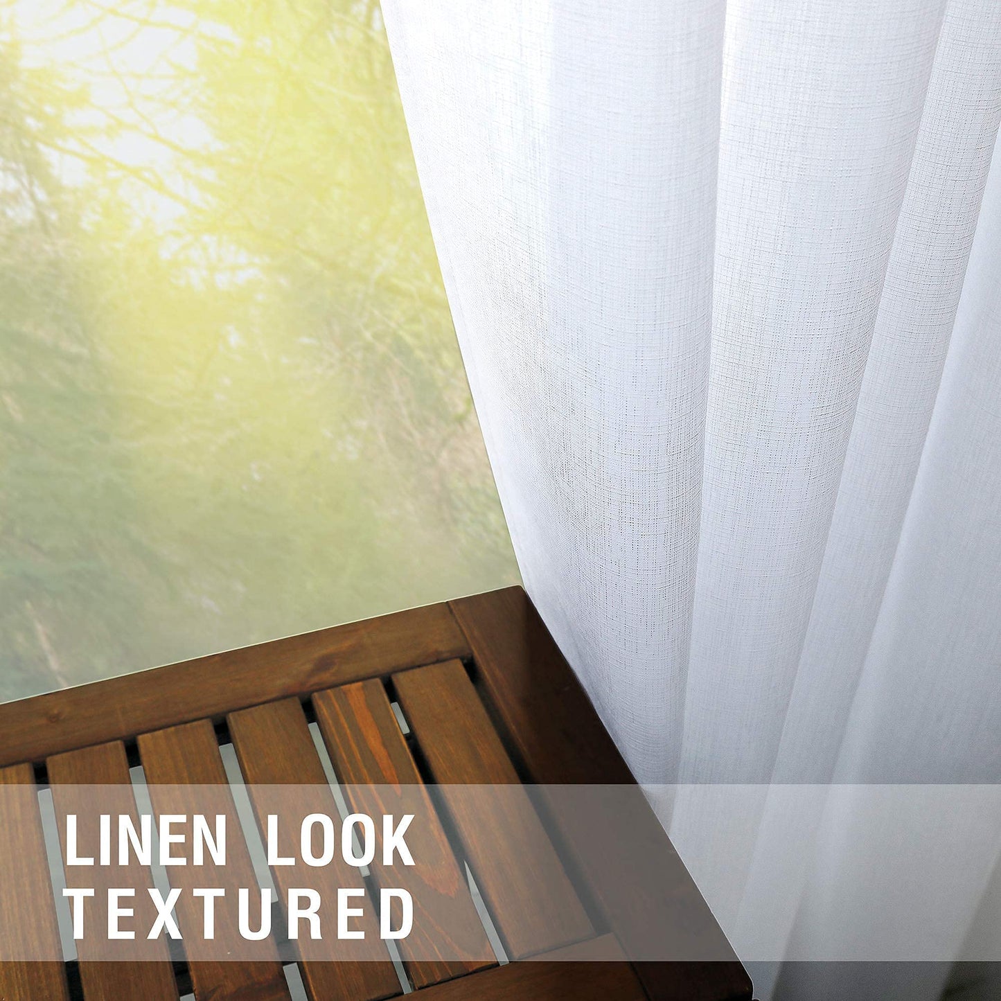KOUFALL White Semi Sheer Curtains 63 Inch Length for Bedroom Pair Set 2 Panels Rod Pocket Translucent Light Filtering Faux Linen Textured Solid Privacy Curtains Sheer for Closet Wide 52x63 in Long