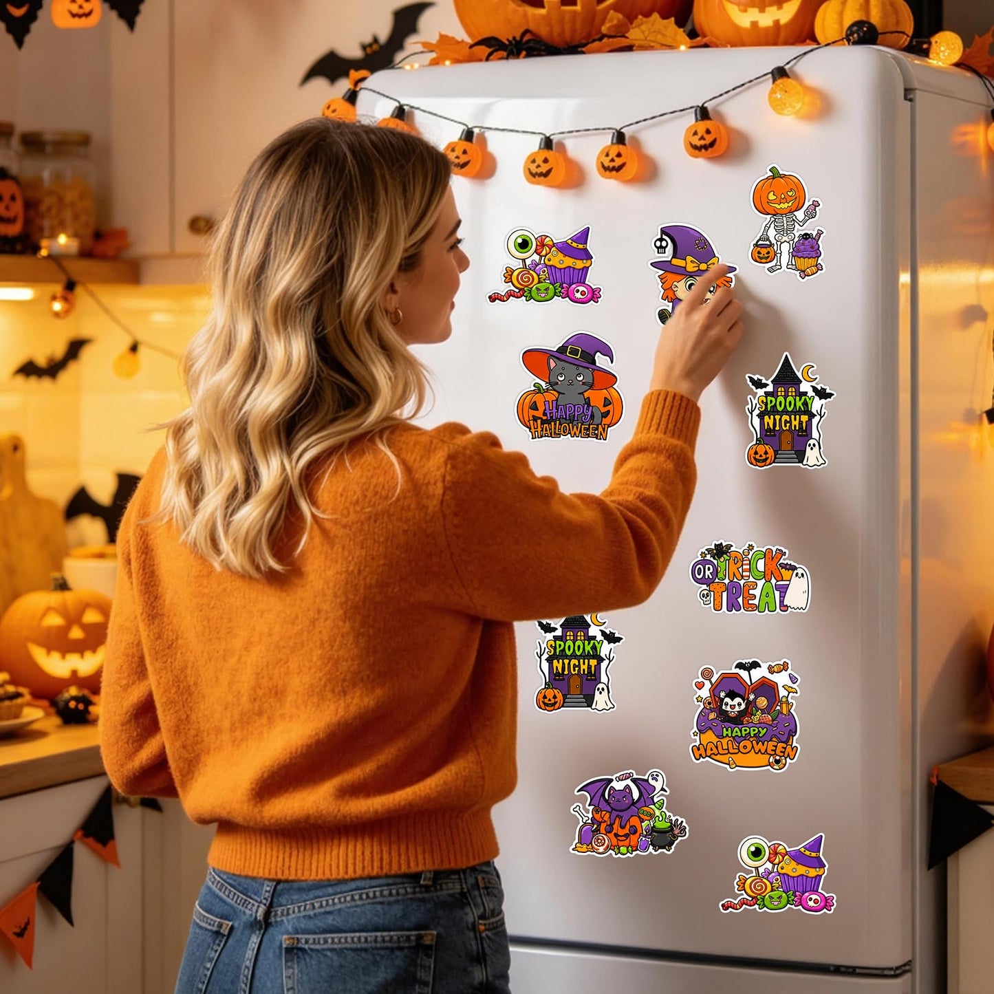 32 Pcs Halloween Crafts DIY Fridge Magnet Set Party Favors Decor Activity