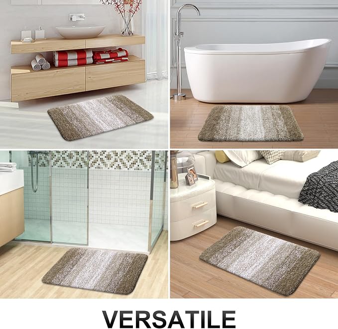 OLANLY Large Bathroom Rugs Mat 44x32, Extra Soft Absorbent Microfiber Bath Rugs, Rubber Backing, Quick Dry, Machine Washable Bath Mat for Bathroom Floor, Tub and Shower, Home Decor Accessories, Coffee