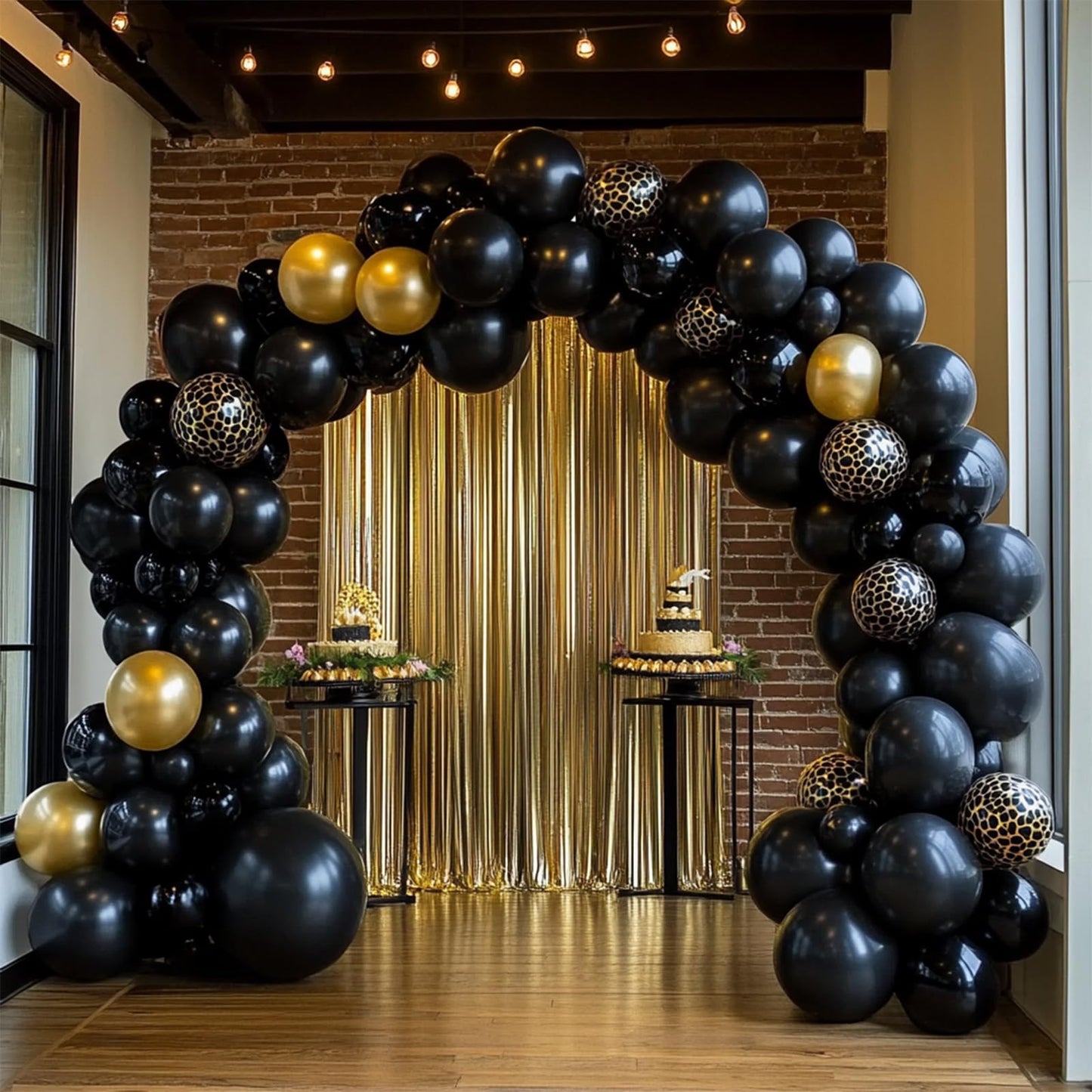 Black Balloons, 98PCS Double Stuffed Balloon Garland Arch Kit, 18/12/10/5 Inch Different Sizes for Birthday Anniversary Holiday New Year Halloween Ridder Party Decorations