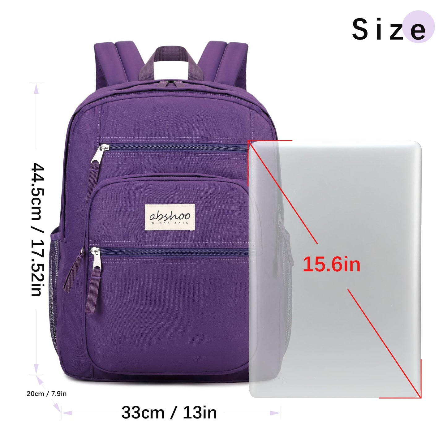 abshoo 34L Big School Backpack For College Women Middle High School Teen Girls Bookbag Travel Backpacks Daypack (Purple)