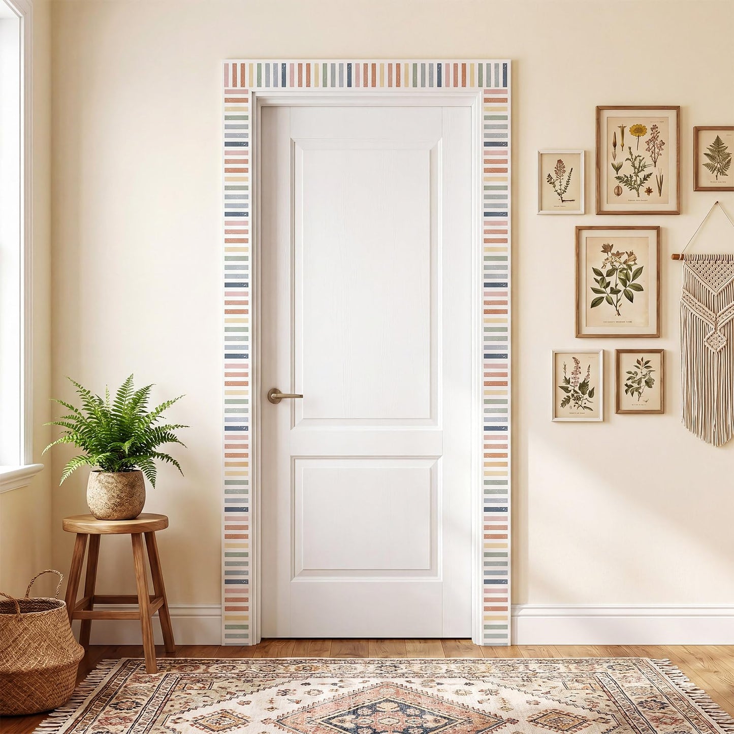 Tenceur Magnetic Borders for Whiteboard Decoration, Neutral Polka Dot Stripes Magnetic Bulletin Board Border Set for Summer Classroom Office Chalkboard Poster Board Decor, 48 ft x 2.76 Inch