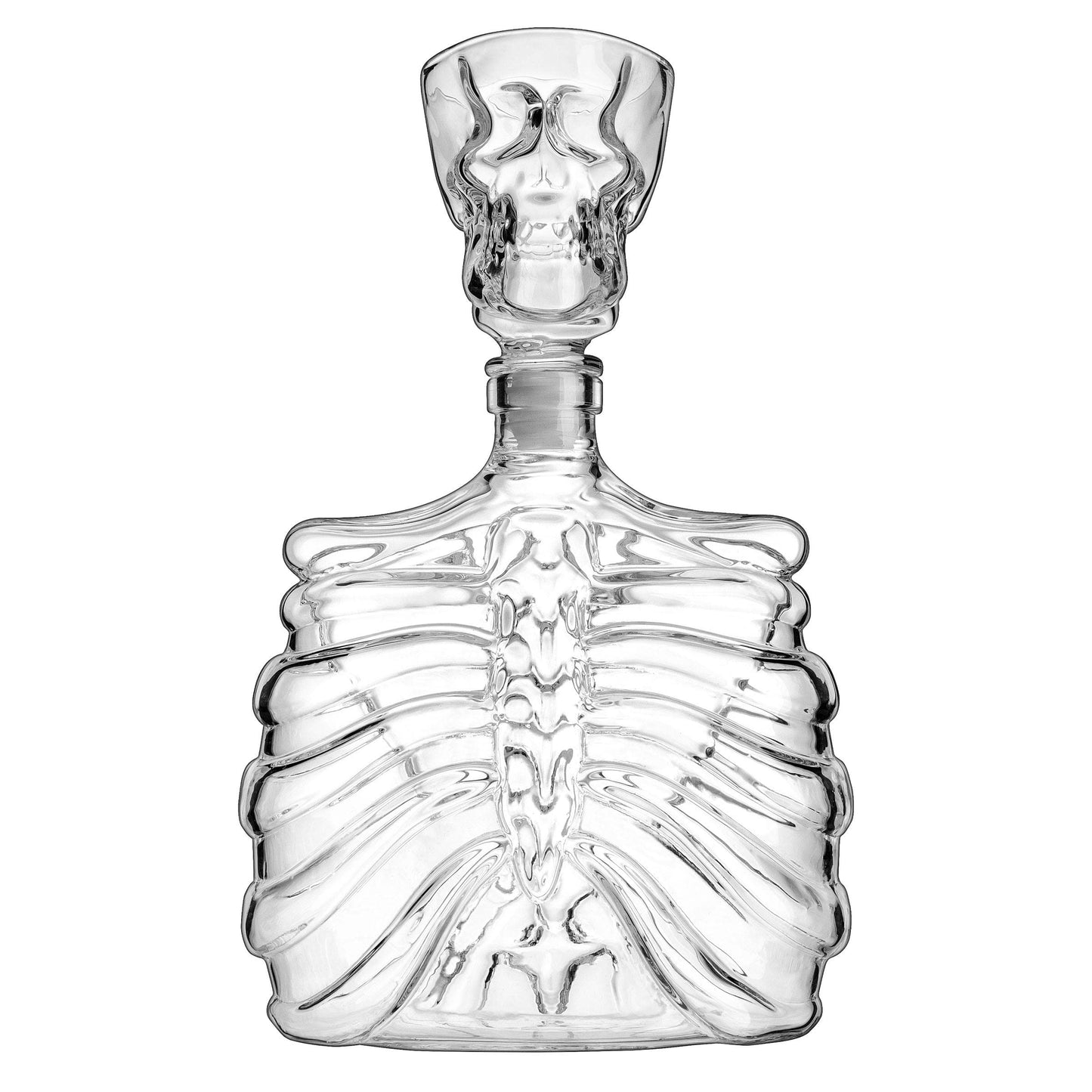 Godinger Whiskey Decanter and Shot Glass, Skull Skeleton Decanter, Halloween Decor, Skeleton Decorations, Liquor Decanter and Whiskey Glass Shot Glasses Set, Halloween Decorations - 32oz