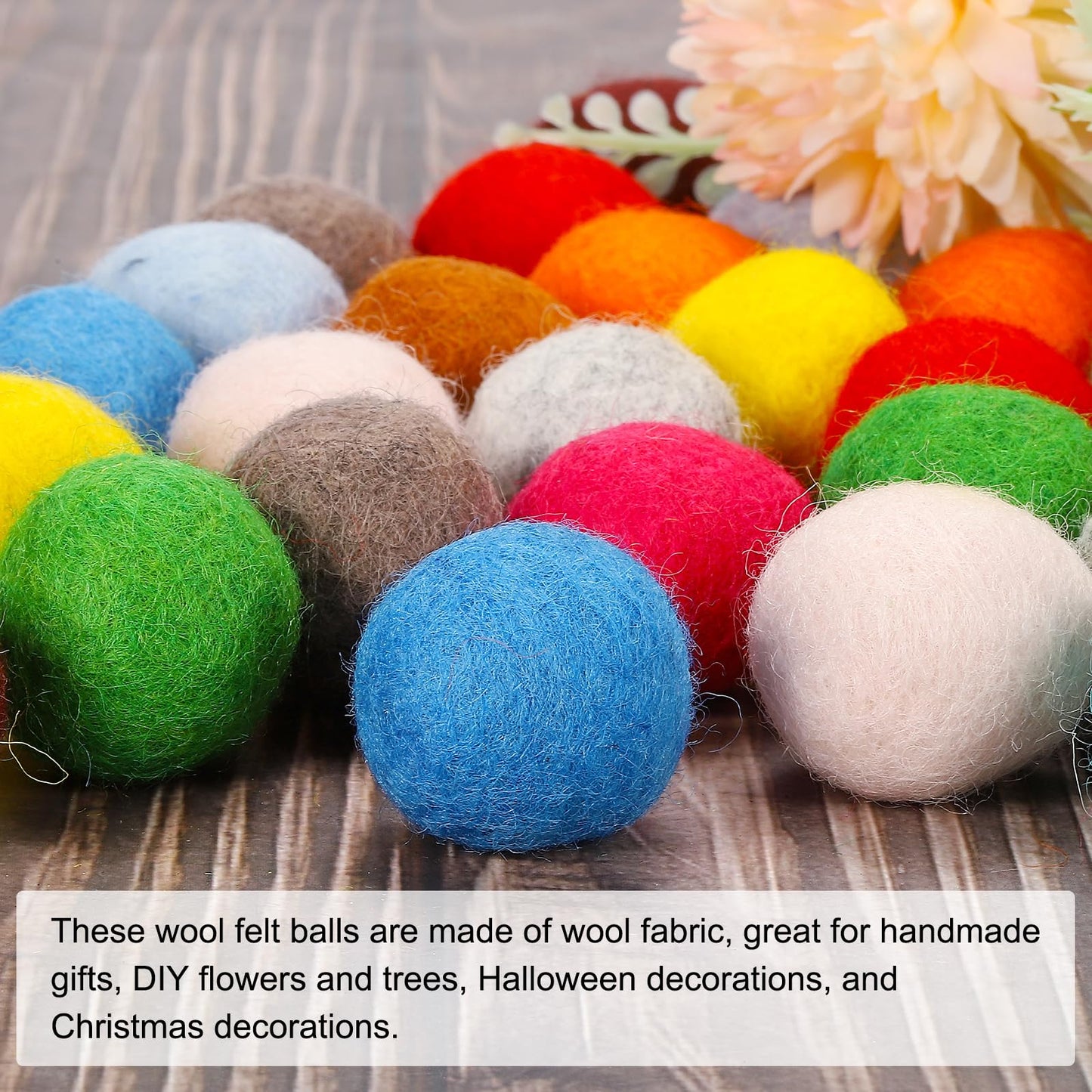 PATIKIL Wool Felt Balls Beads Wool Felting Pom 3.1cm 31mm White for Home Crafts Handcrafts Project DIY Pack of 10