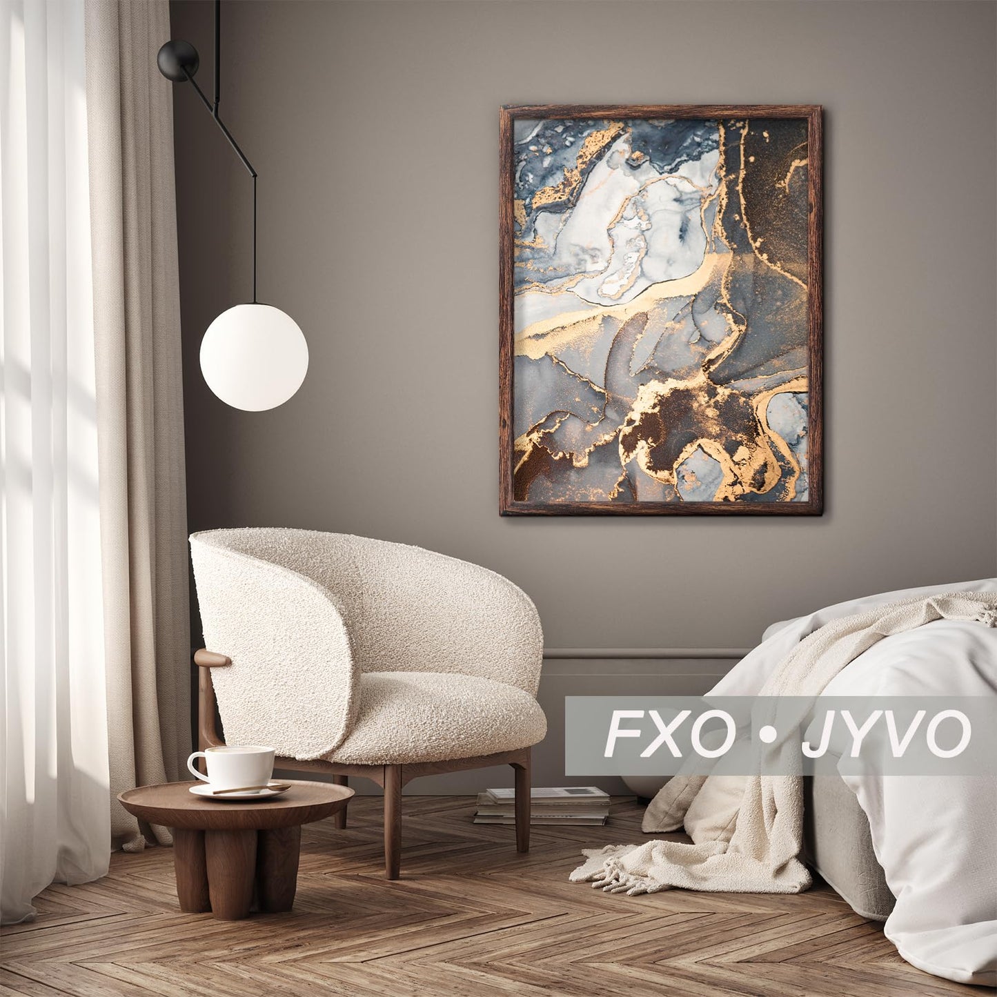 Fxojyvo Engineered Wood 14x24 Picture Frame, Brown Frame for 14 x 24 Inch Picture Poster Photo, Light Weight 14 by 24 Frame with Wood-grain for Wall - 3 Pack/Brown/14 x24