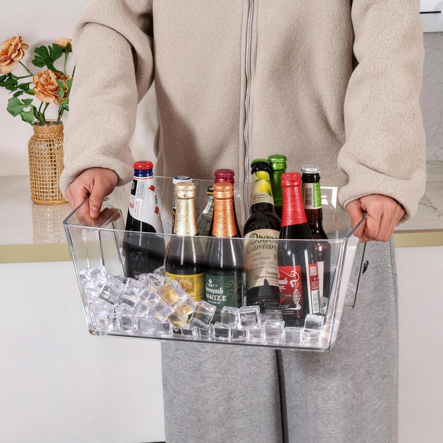 15L Ice Bucket for Parties, 2 Pcs, (15.7x11.8x6.7 in)