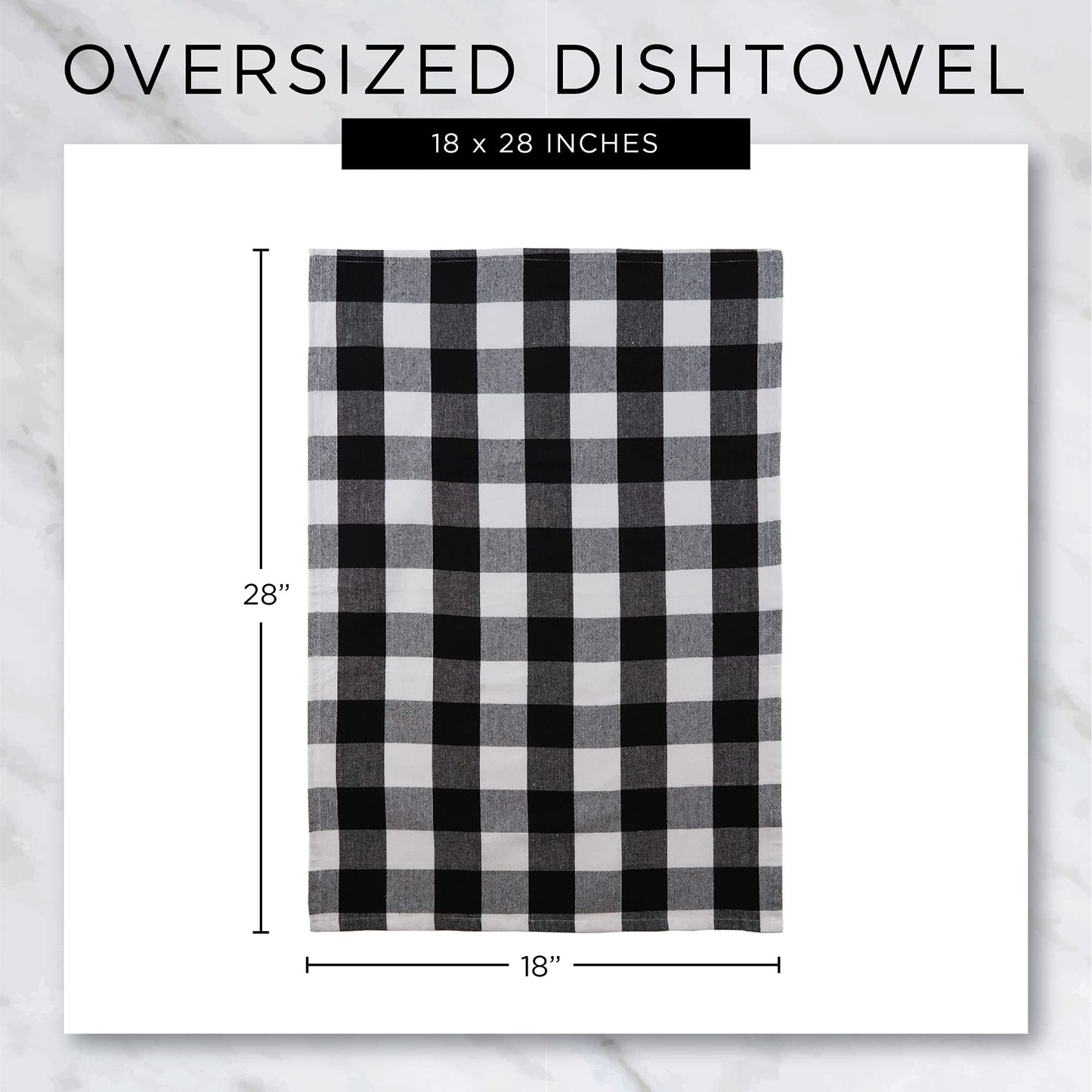 DII Halloween Collection Embellished Dishtowel Set, 18x28, Woven Check 3 Piece