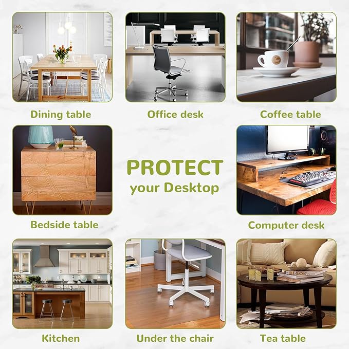 48 x 80 Inch Clear Table Cover Protector, Clear Table Protector for Dining Room Table, 1.5mm Plastic Table Cover, Waterproof Table Pad for Kitchen, Office