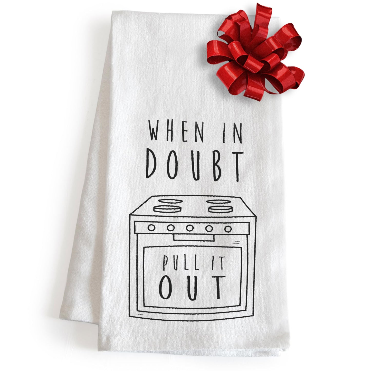 MAINEVENT When in Doubt Pull It Out Kitchen Towel with Sayings 18x24 Inch, Funny Dish Towel