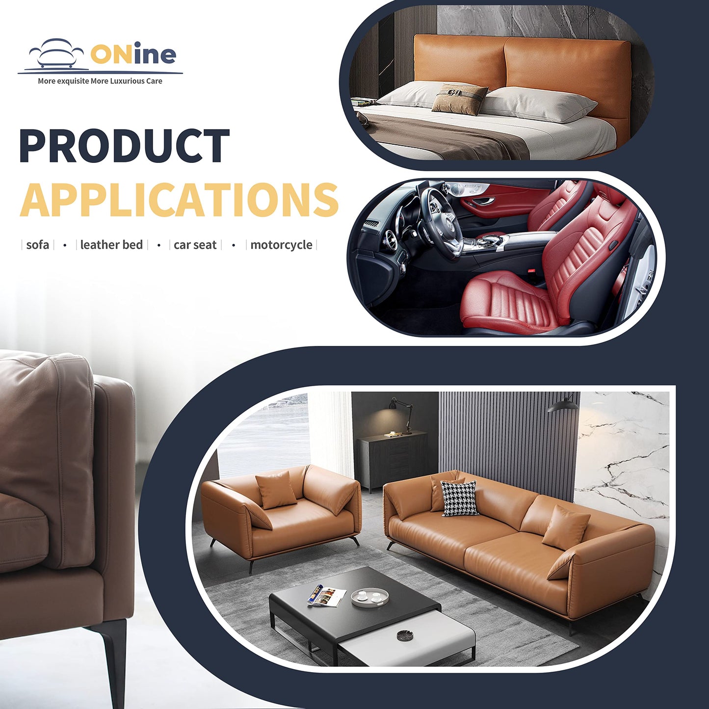 ONine Repair ,Leather Repair Tape, 12 x 48 inches Leather Repair for Furniture,Vinyl Repair Kit, Couch Patch,for Sofas, Furniture, Car Seats(Dark Brown)