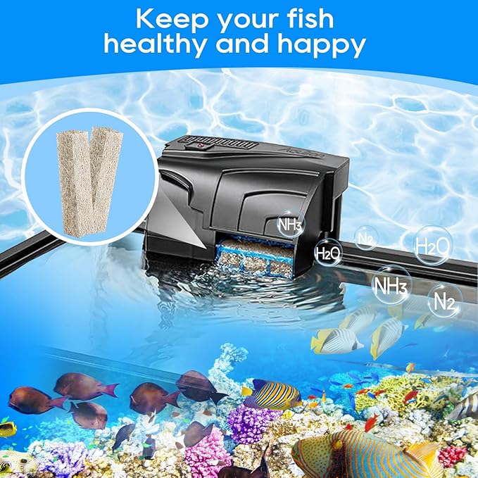 Ammonia Reducer Filter Pads Compatible with Aqueon Filter 10, Fish Tank Filters Replacement Filter Cartridges for Aqueon Quietflow LED PRO & SmartClean Aquarium Fish Tank Power Filter 6PCS