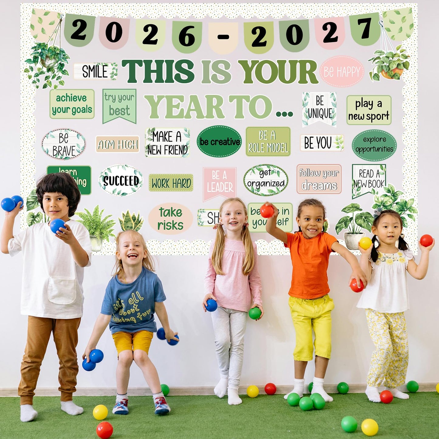 This is Your Year Bulletin Board Decorations Welcome Back to School Bulletin Board Sets Inspirational Poster Positive Affirmations Wall Decor for Teacher School Office Chalkboard Wall Door Decor