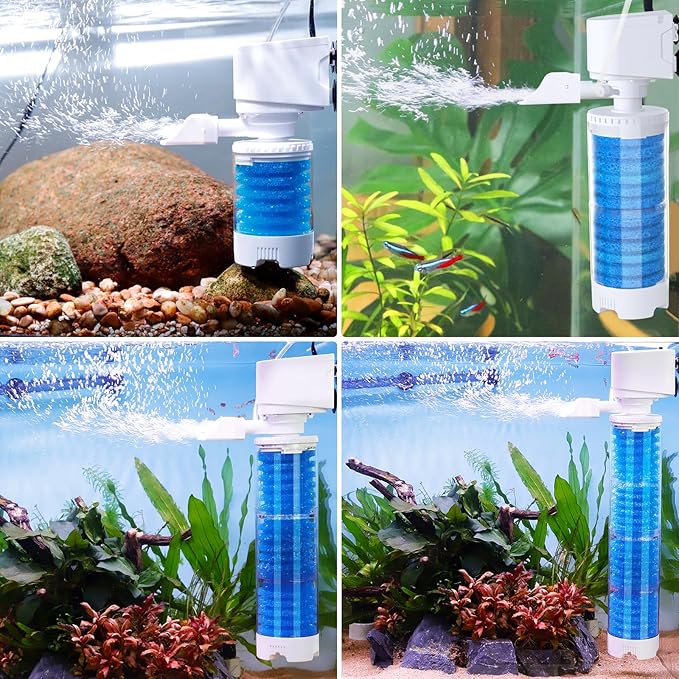 fishkeeper Bio Filter Sponge for Aquariums - 4 Pack, Washable and Reusable, Replacement Biological Filter Sponge Media for Fish Tanks