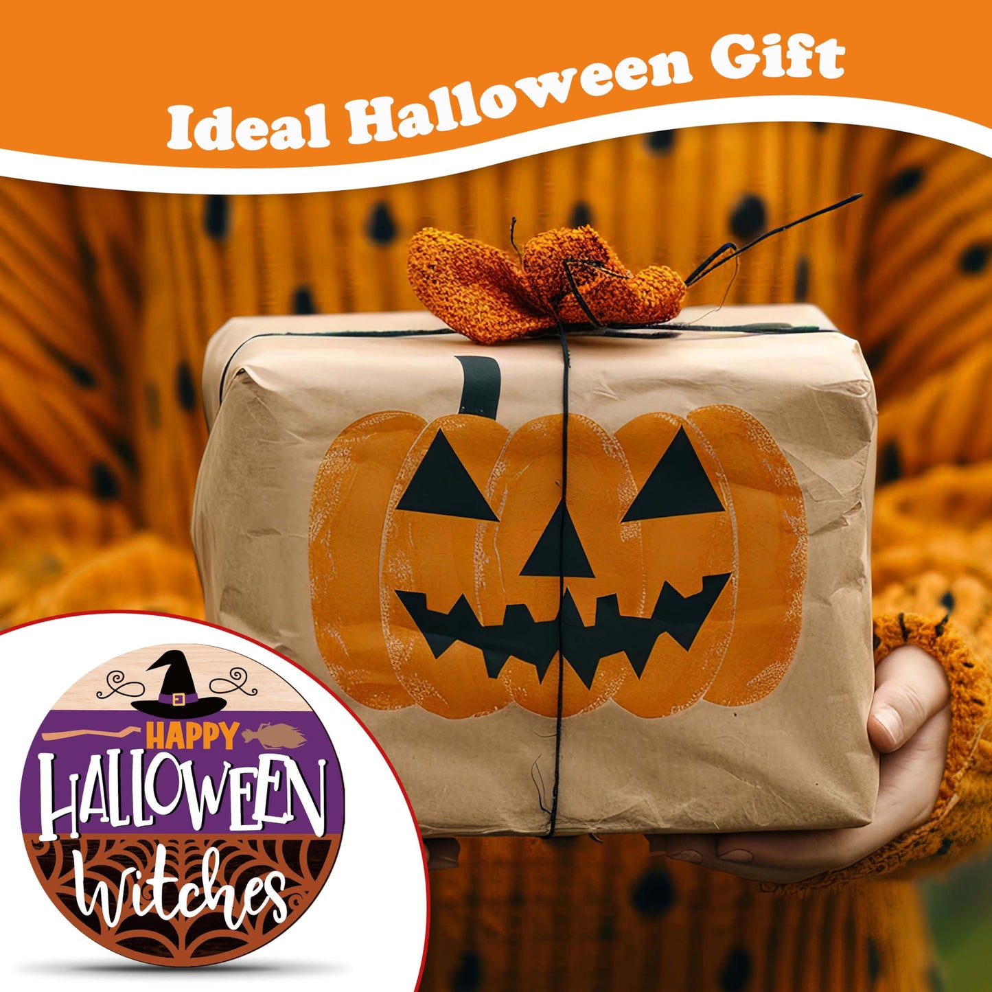 Beshoul Halloween Desk Decorations for Home, Witch Hat Gifts for Women Friends Coworkers, Web Witches Table Decor for Bedroom Living Room Bathroom - D03