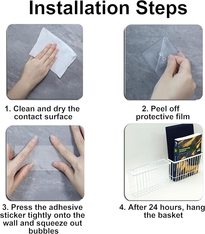 2 Pack Cabinet Door Organizer, Foil and Plastic Wrap Organizer, Wall Mounted Kitchen Organizers and Storage Wire Basket, Pantry Door Storage Kitchen Wrap, White