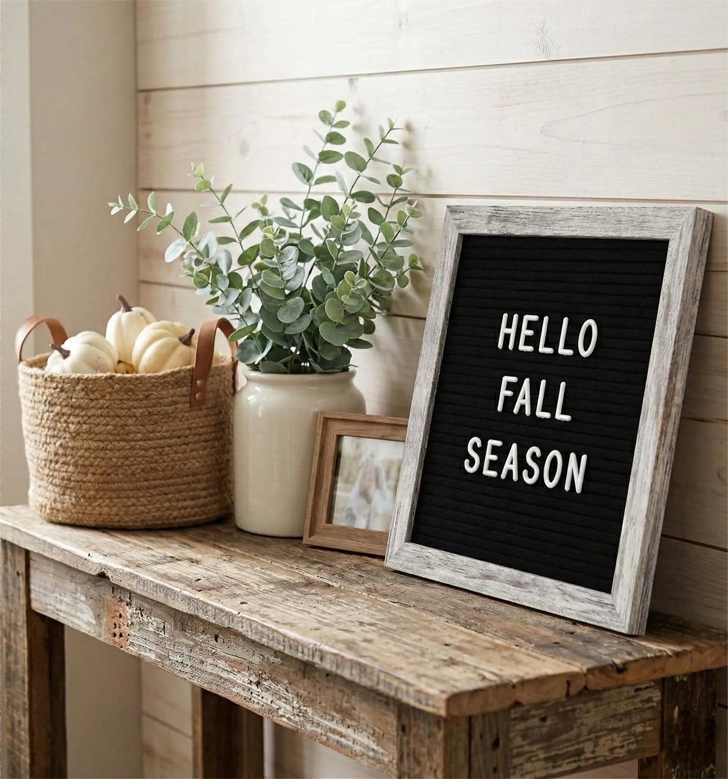 C CRYSTAL LEMON Felt Letter Board 10x10 Inches – 336 Letters, Numbers & Symbols – Rustic Black Message Board with Wood Frame, Wall Mount & Display Stand
