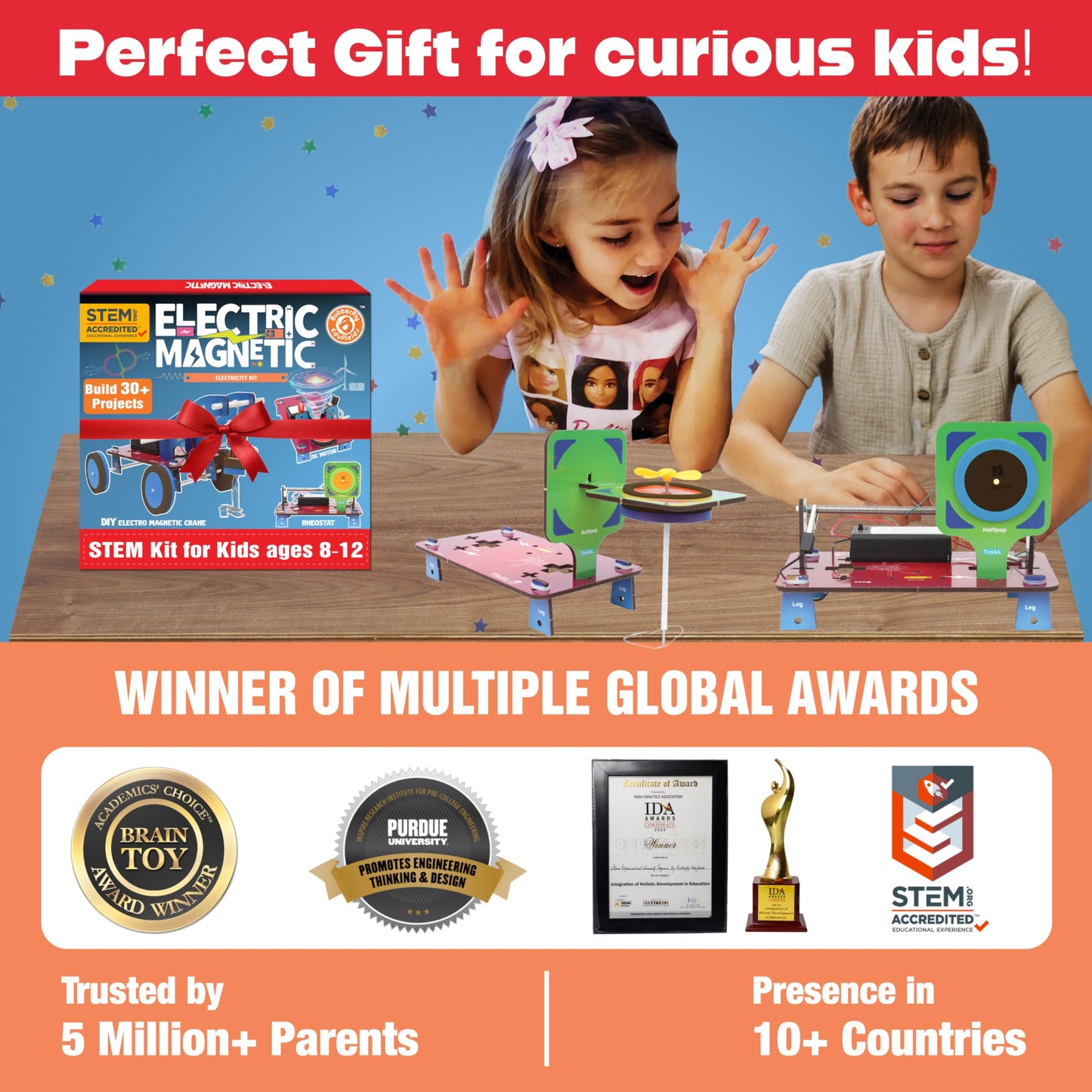Butterfly EduFields 30in1 STEM Kits for Kids Age 8-10-12 | STEM Toys for Ages 8-13 | Electricity & Magnetism | Science Project Kit for Boys & Girls Aged 8-10-12-14 | Best Educational Birthday Gift