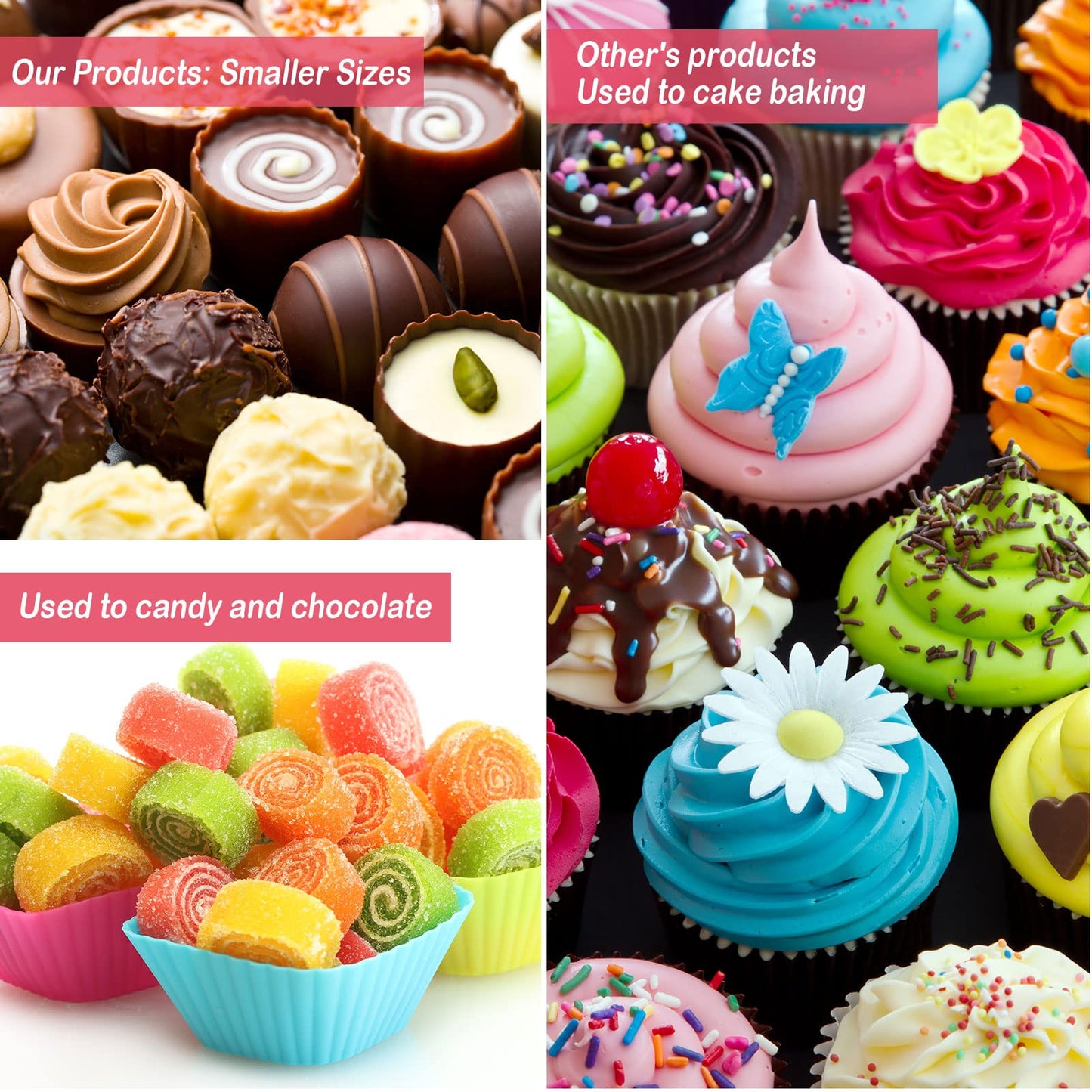 Funtery 600 Count Icing Design Mini Cupcake Liner Baking Cups Paper Small Candy Cups Making Supplies Baking Cupcake Liner Holiday Muffin Chocolate Making Wrappers Supplies Candy Paper(Colorful)