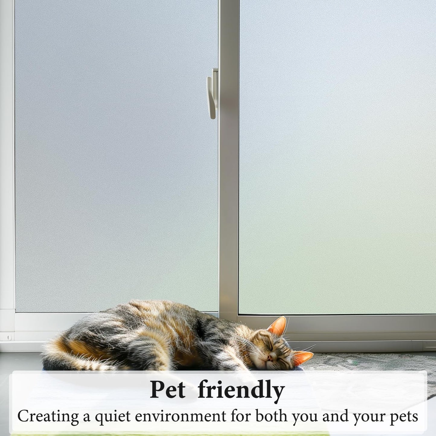 DUOFIRE Frosted Glass Window Privacy Film, Static Cling No Glue Heat Blocking, Renter-Friendly Removable Anti-UV Anti-Glare Decorative Covering for Home Bathroom Bedroom Office 35.4 x 78.7 in
