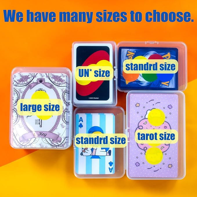 JINUPHION 4 Pcs Playing Card Case, Works for 112 Standard UN* Cards And Other Same Or Smaller Size Very Well, Plastic Clear Card Deck Box Storage,4 1/2" ×3 1/4" ×1 1/8" (NO Cards)