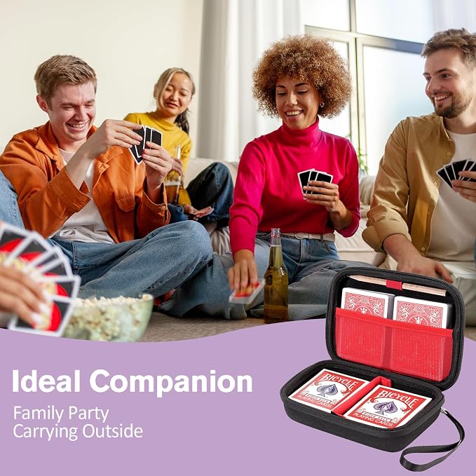 ProCase Hard Playing Card Game Carrying Case, Travel Storage Box Holds 300+ Trading Cards, Bag Holder for Classic Board Game UNO, Five Crowns,SKYJO, PlayMonster and More (Case Only) -Black