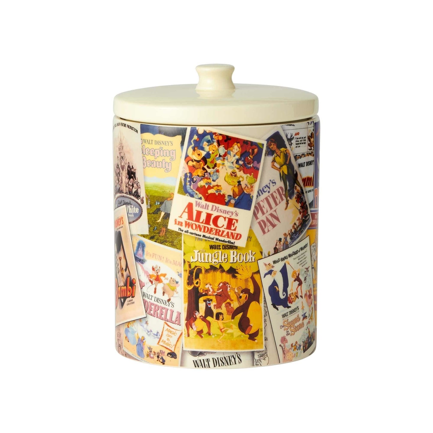Enesco 6001023 Disney Ceramics Classic Film Posters Cookie Jar Canister, 9.25 Inch, Multicolor