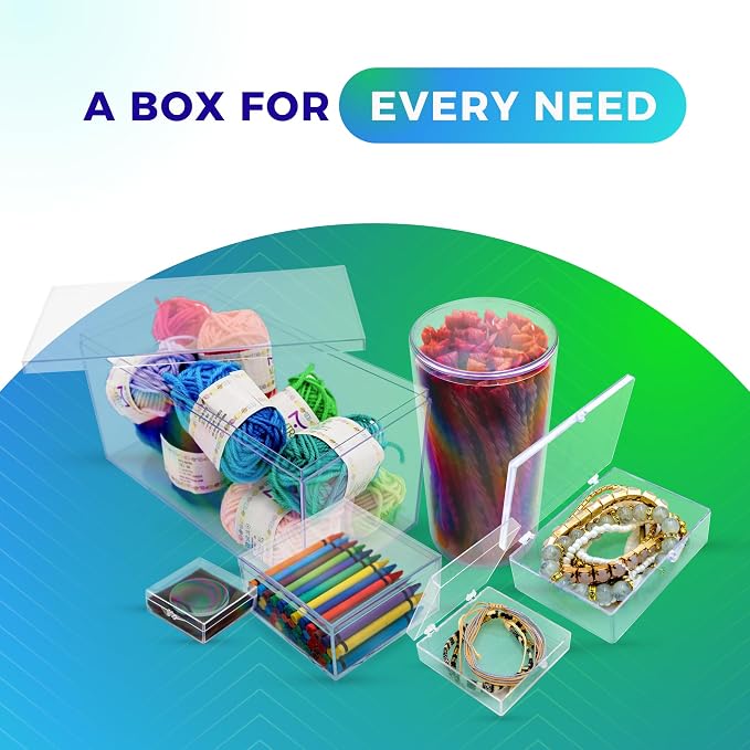 Gary Plastic Packaging 20-Pack Clear Acrylic Card Storage Boxes with Lids – Holds 52 Playing Cards or 50 Standard Trading Cards Each, Stackable Organizer for Sports & TCG Cards (Unsleeved)