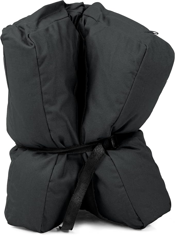 WHITEDUCK Outdoor Dog Bed Heavy-Duty 12oz Canvas, Water-Repellent Cotton, Machine Washable Removable Cover with Full-Length Zipper, Dog Bed for Large Dogs & Crate, (Black) 41" Lx33 Wx4.3 th (XL)