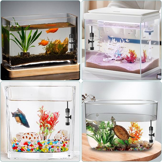 FEDOUR Mini Type-C Aquarium Heater, Small Adjustable Heater with External Controller for up to 2.5Gallon Small Fish Tank, Nano Fish Tank Heater, Betta Heater for Fish Bowls