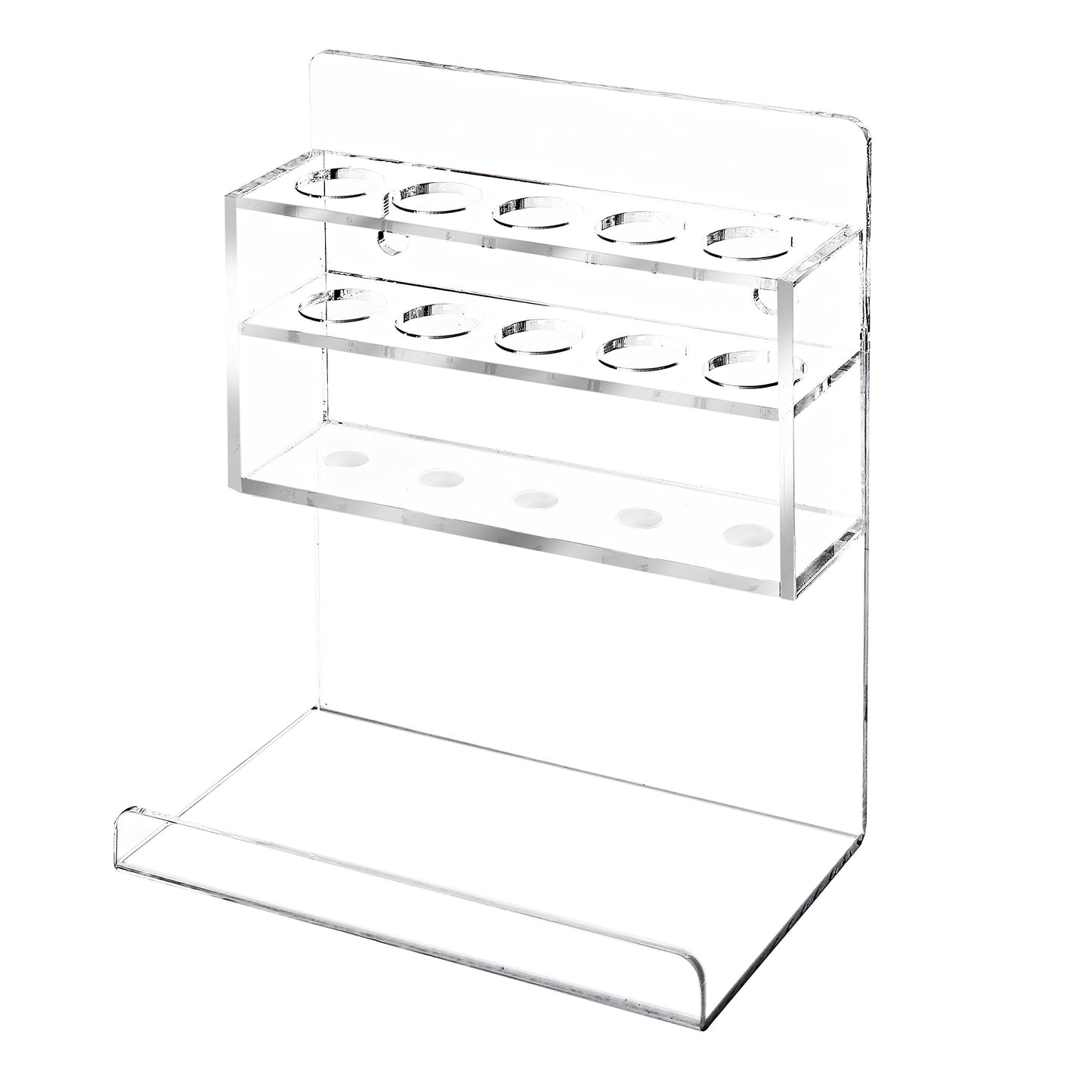 MyGift Wall Mounted Clear Acrylic Dry Erase Marker Holder Organizer for 5 Markers and Eraser, Hanging Whiteboard Accessories Rack for Office Home Dorm Classroom Meeting Room, Set of 2