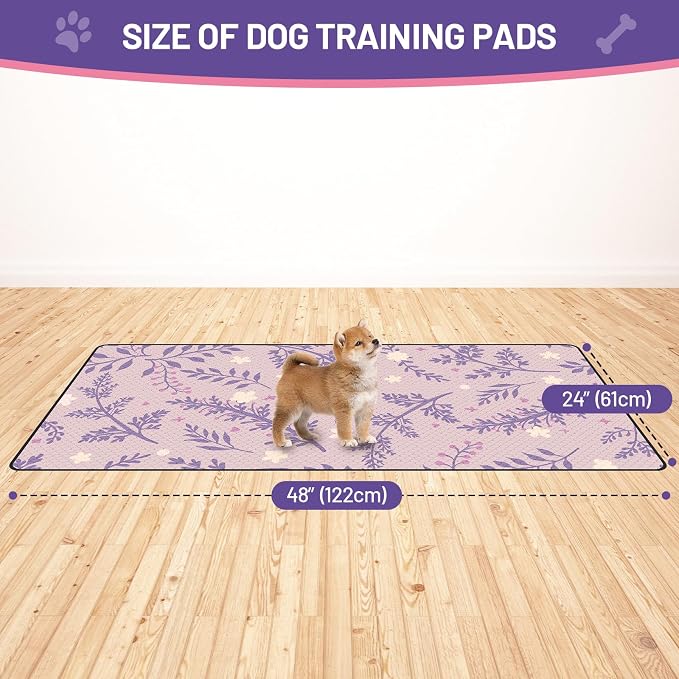 Washable Dog Pee Pads - Absorbent Reusable Puppy Training Pads, Waterproof Leak - Proof & Non - Slip for Crate Whelping Potty Training 24x48 (Pack of 2)
