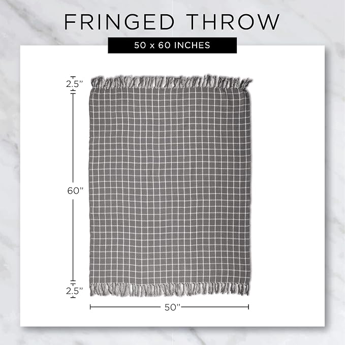 DII Diamond Throw Collection Woven Cotton, 50x60, Aqua