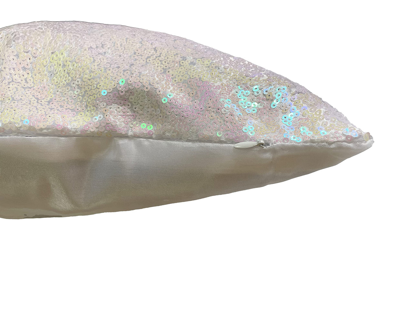 iMaylex Sequin Decorative Square Sparkling Comfy Throw Pillow Covers for Easter Lumbar Fall Party, Wedding, Christmas, New Year, Thansgiving, Halloween Decoration, Set of 2, 16'' x 16'', Iridescent