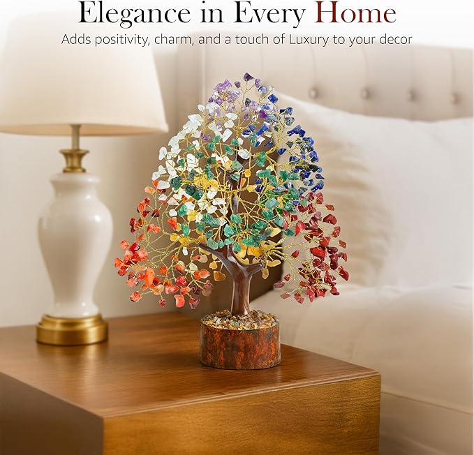The Original 7 Chakra Crystal Tree Birthday Gifts for Women, Healing Crystal Tree of Life Sister birthday gifts Room & Home Decor Gift for Mom Her Valentine's Day Gift House Warming Gift Women unique