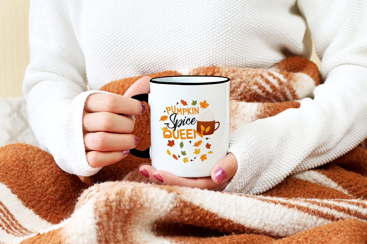 Casitika Halloween Coffee Mug. Pumpkin Spice Queen 11 Oz Coffee Mug. Fall/Autumn Cup For Friend Or Coworker.