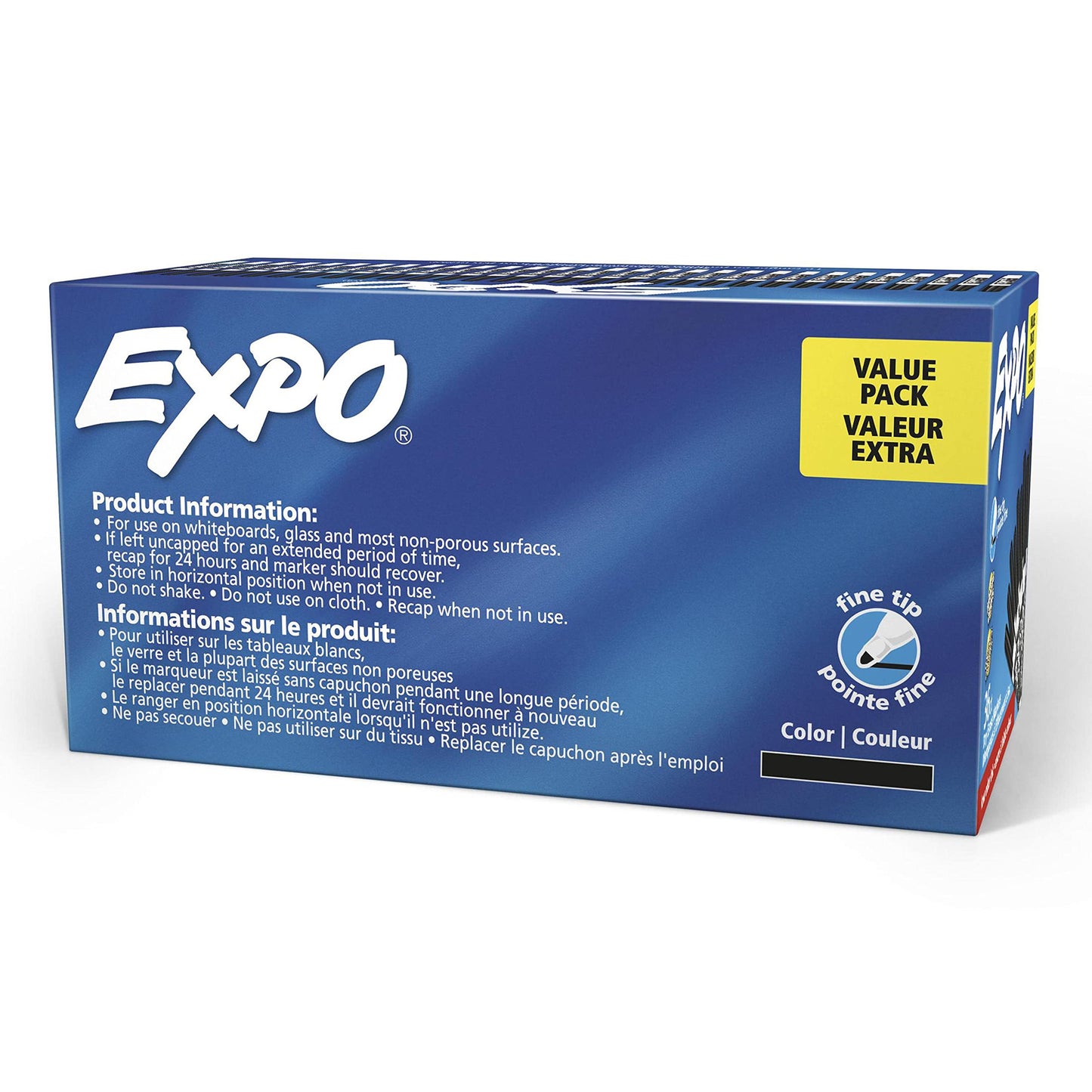 EXPO Dry Erase Markers, Low Odor Ink, Black, Fine Tip, 36 Count - Easily Erases, Ideal for Classroom, Home, Office, Back to School, Teacher Supplies, Pack of 6